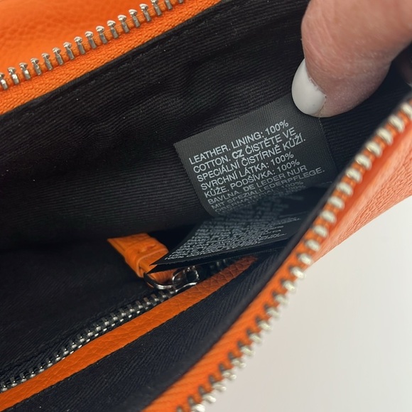NEW & Other Stories Soft Leather Crossbody Shoulder Bag Orange - Picture 11 of 11